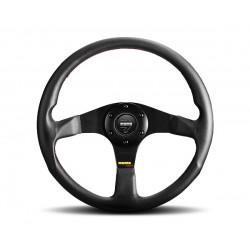 MOMO Tuner Steering Wheel, 350mm Leather, Red Stitch